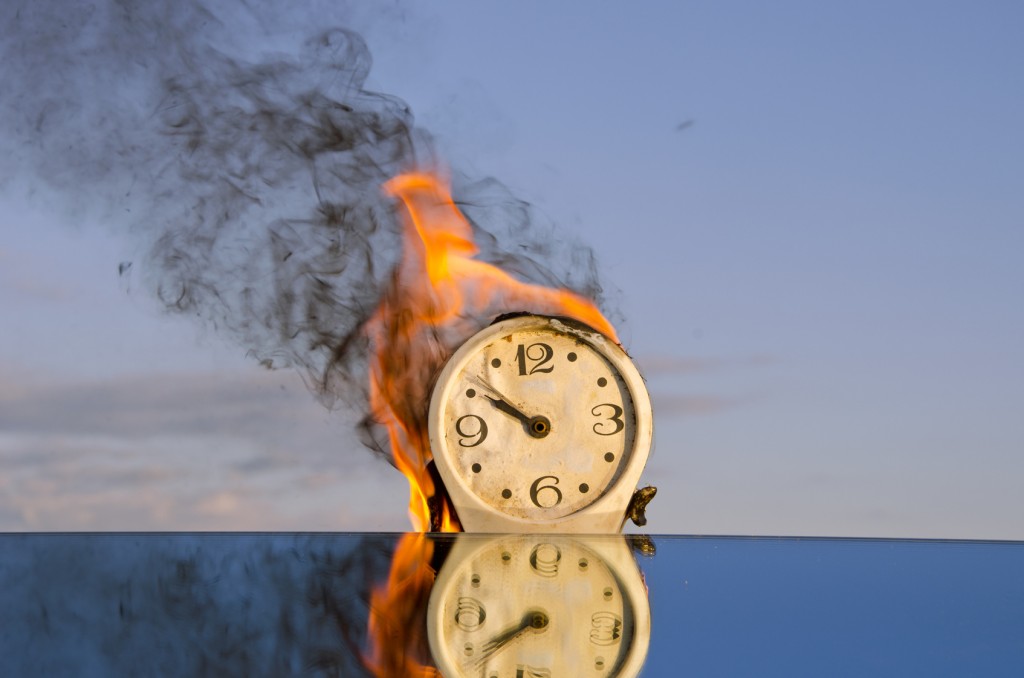 burning clock dial - time symbol